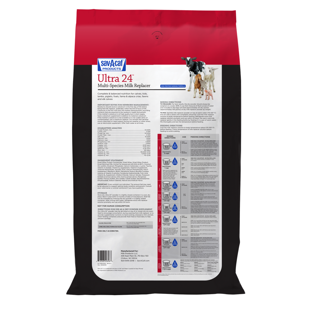 Ultra 24 Multi Species Milk Replacer Sav A Caf